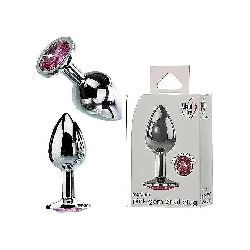 Pink Gem Glass Plug by Adam & Eve Sextoys - Butt Plugs