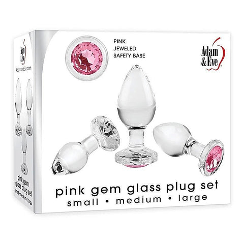Luxurious Glass Anal Plug Set by Adam & Eve Sextoys - Butt Plugs