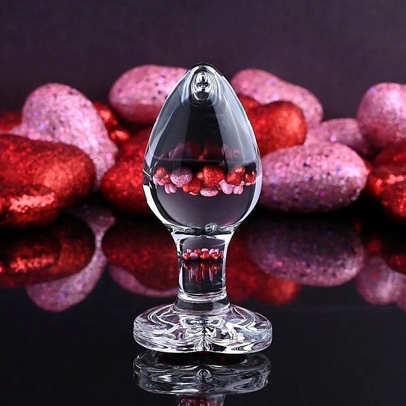 Red Heart Gem Glass Plug by Adam & Eve Sextoys - Butt Plugs