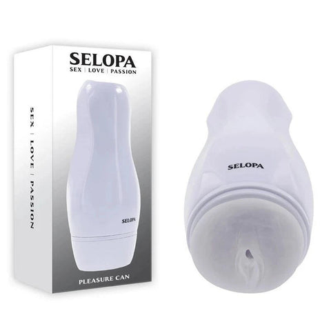 Evolved Selopa PLEASURE CAN Male Masturbator with 10 Vibration Modes - Realistic Butts And Vaginas