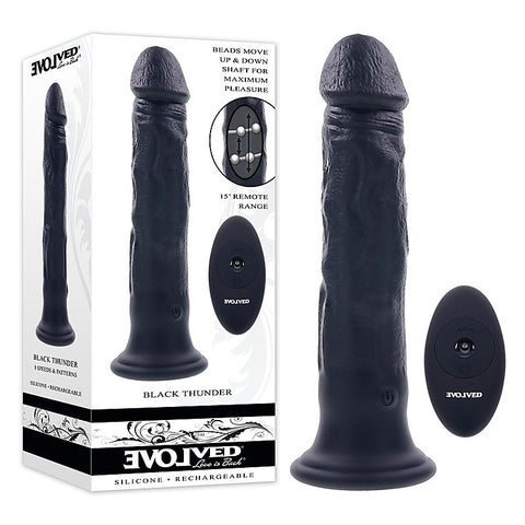 BLACK THUNDER Vibrating Dildo by Evolved - Realistic Dildos