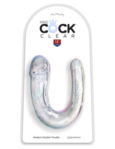 Pipedream Products King Cock Clear Double Trouble Realistic Dildo Dual Ended - Realistic Dildos