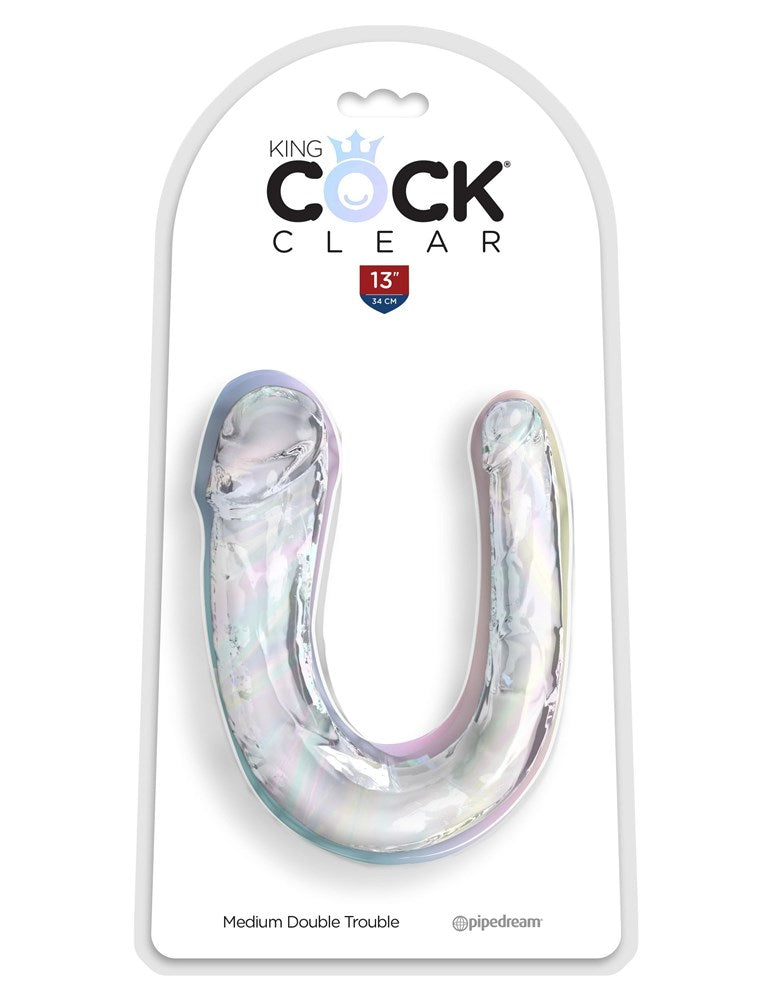 Pipedream Products King Cock Clear Double Trouble Realistic Dildo Dual Ended - - Realistic Dildos