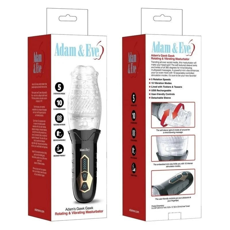 Adam & Eve Adams Gawk Gawk 2.0 Male Stroker with Suction - - Masturbators and Strokers
