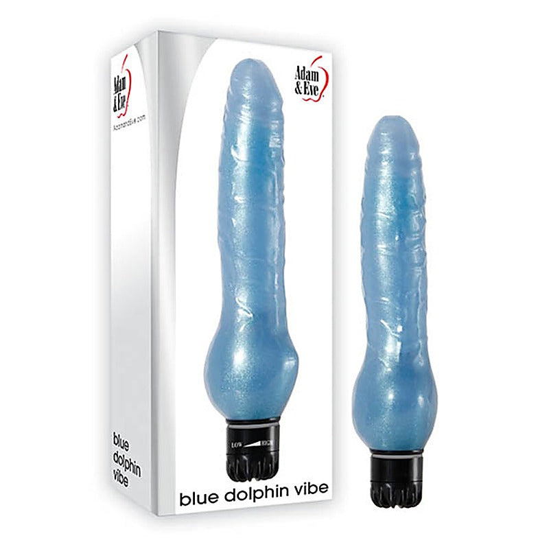 Blue Dolphin Vibrating Dildo by Adam & Eve - Vibrating Dildos