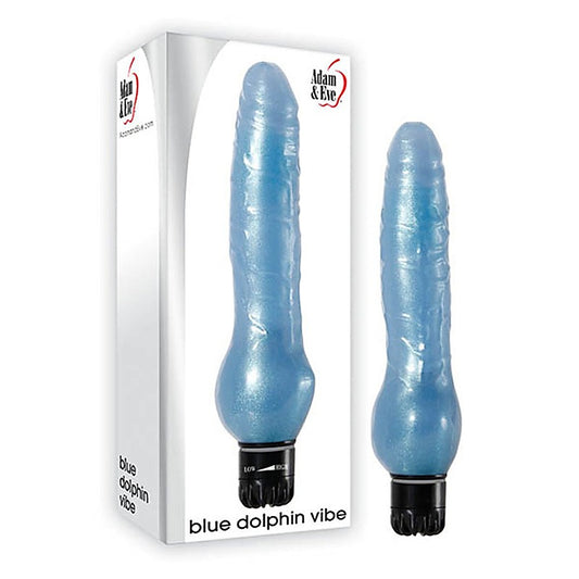 Blue Dolphin Vibrating Dildo by Adam & Eve - Vibrating Dildos