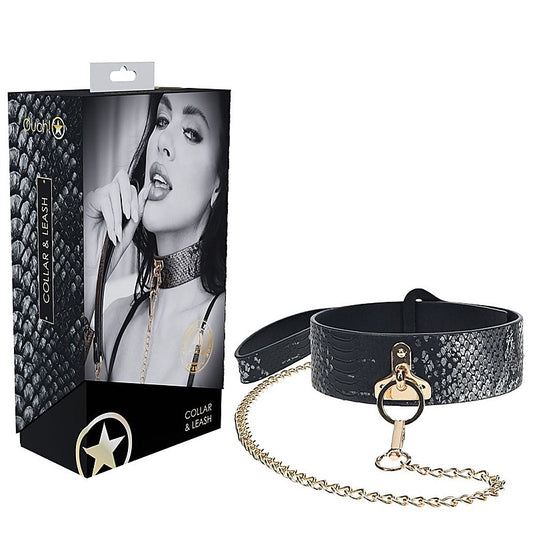 Leather BDSM Collar & Leash by Shots Toys - Bondage Kits
