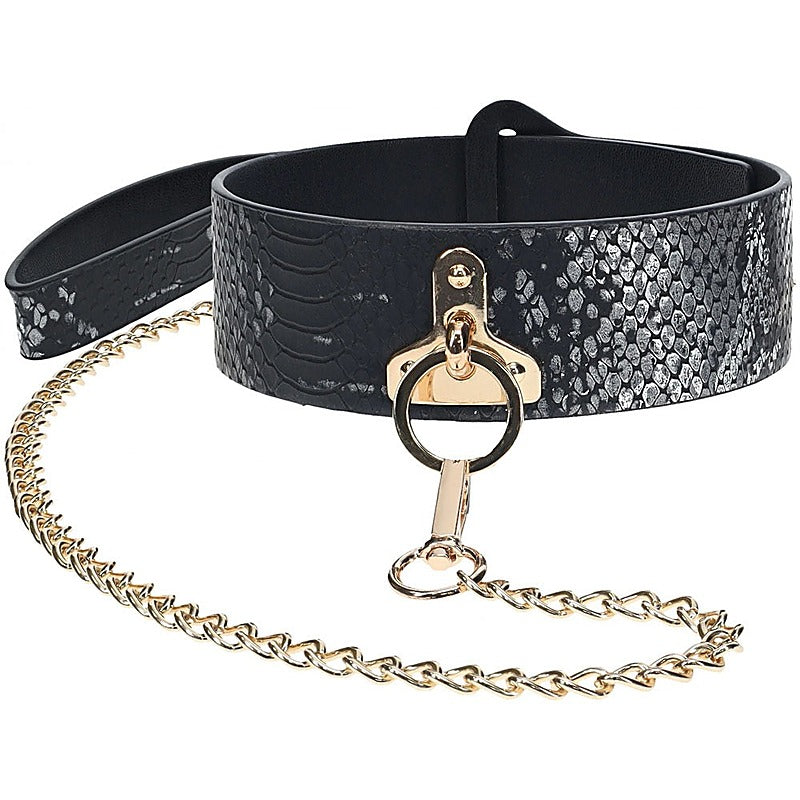 Leather BDSM Collar & Leash by Shots Toys - Bondage Kits