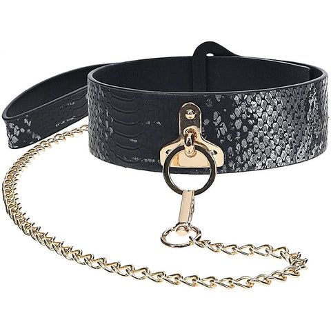 Leather BDSM Collar & Leash by Shots Toys - Bondage Kits