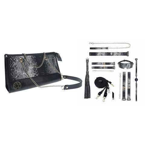 Shots Toys OUCH! FLORENCE 8 Piece Bondage Set Complete BDSM Kit with Vibrator - Realistic Dildos