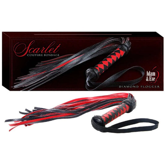 Adam & Eve Scarlet Couture Diamond BDSM Flogger Premium Control - - Whips And Crops