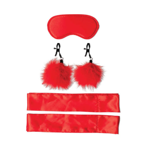 Sportsheets Sensual Exploration Bondage Kit Satin Restraints Blindfold - Bondage Kits