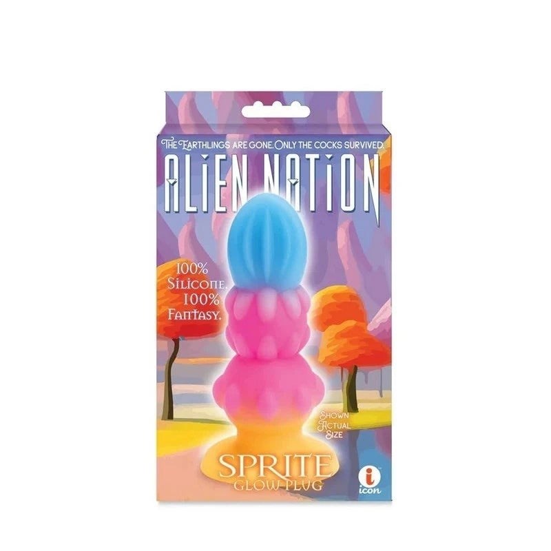 Icon Brands Otherworldly Pleasure Alien Nation Glow in the Dark Sprite Anal Plug - Butt Plugs