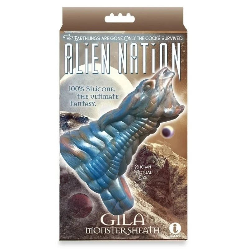 Icon Brands Alien Nation Gila Male Penis Sheath with Textured Design - Penis Sleeves and Extenders