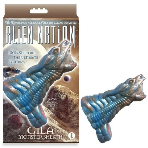 Icon Brands Alien Nation Gila Male Penis Sheath with Textured Design - Penis Sleeves and Extenders