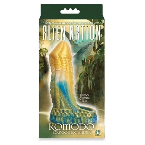Icon Brands Alien Nation Komodo Penis Extender with Textured Ridges - Penis Sleeves and Extenders