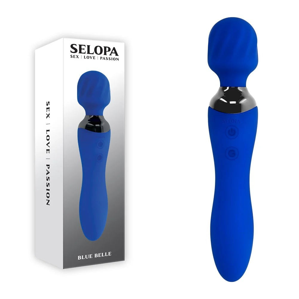 Evolved Selopa BLUE BELLE Dual Pleasure Body Wand Massager 7 Vibrations - - Personal Massagers