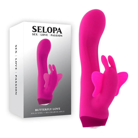 Evolved Selopa BUTTERFLY LOVE Rechargeable Vibrator Dual Motor Rabbit - Rabbit Vibrators