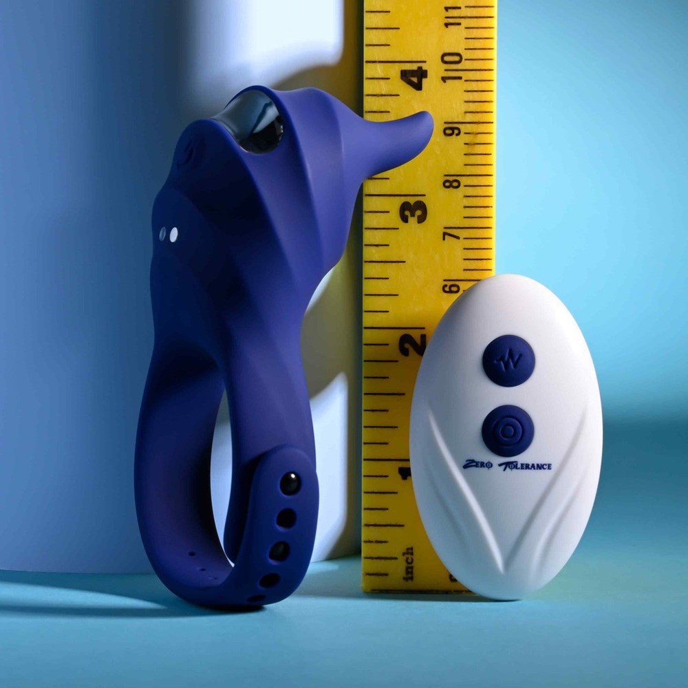 Evolved Zero Tolerance Adjustable Fun Remote Control Cock Ring with Vibration - Blue - Cock Rings