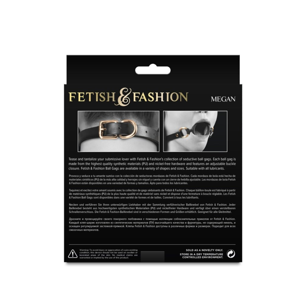 Fetish and Fashion Megan BDSM Play Mouth Gag with Adjustable Silicone - Bondage Gags and Bits