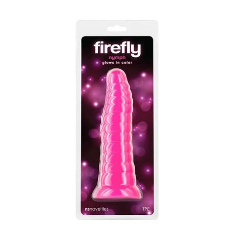 NS Novelties Firefly Nymph Glow In Dark Suction Cup Dildo Illuminated TPE - Anal Dildos