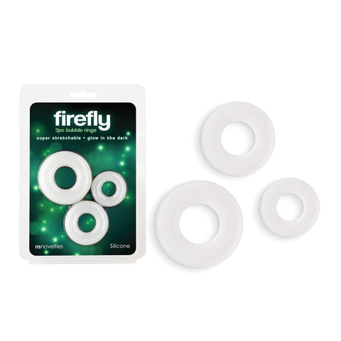 NS Novelties Firefly 3pc Bubble Mens Cock Rings Set Glow in Dark - Cock Rings