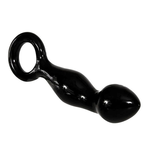 Sophisticated Black Glass Prostate Massager - Prostate Toys