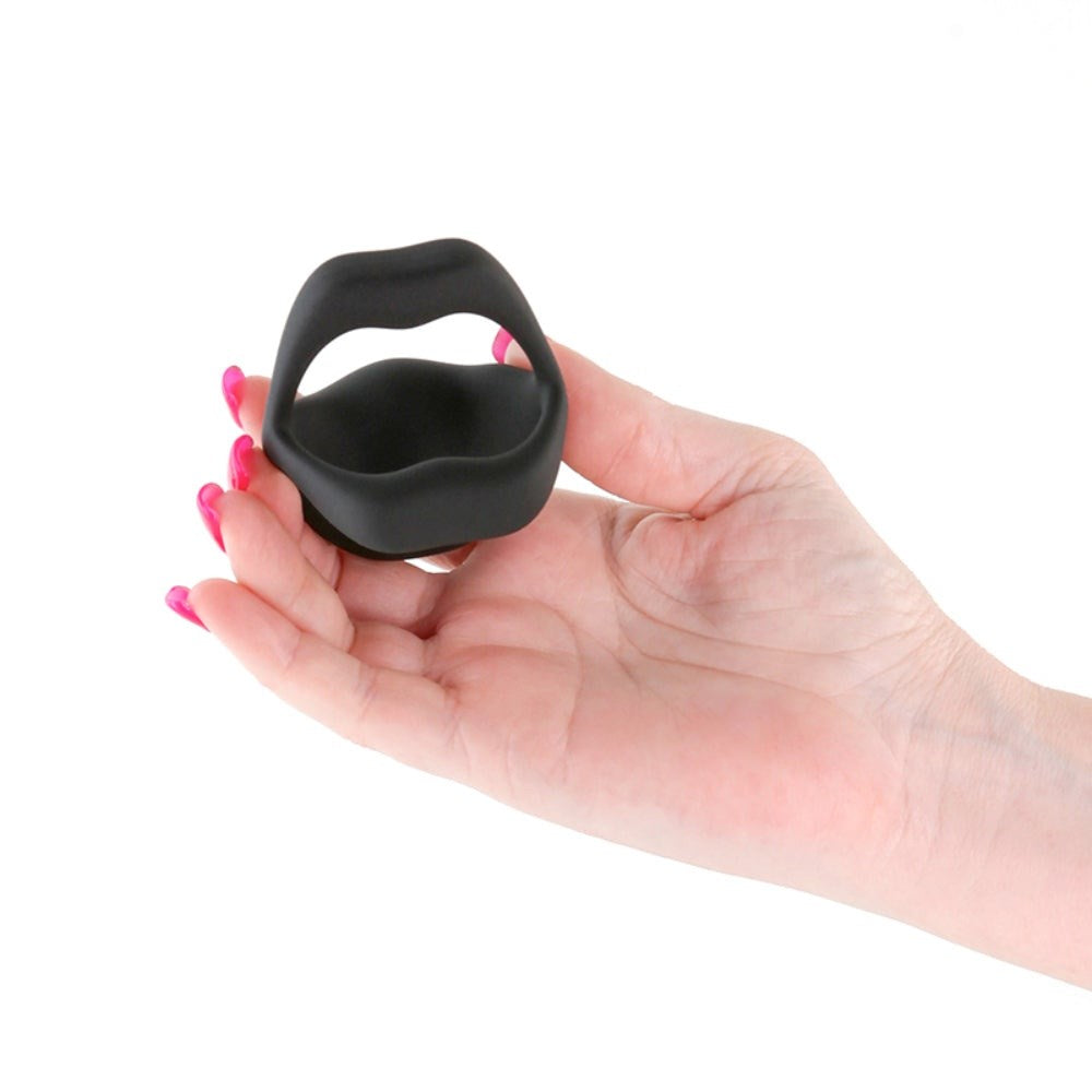 NS Novelties Techno Strobe Rechargeable Silicone Cock Ring with 9 Vibration Modes - - Cock Rings