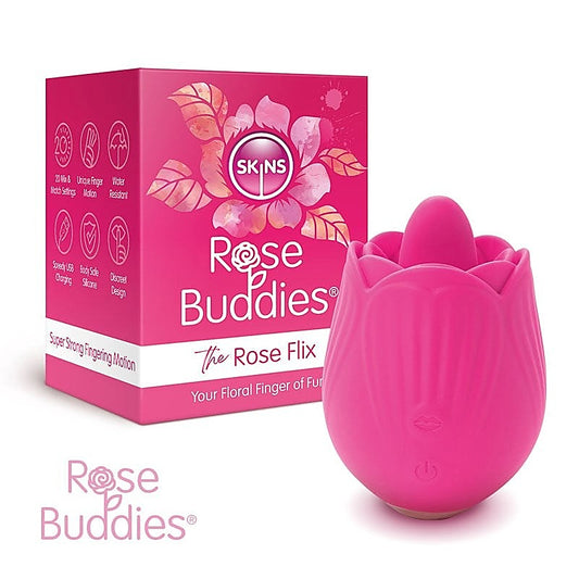 The Rose Flix Stimulator by Skins Touch - Finger and Tongue Vibrators