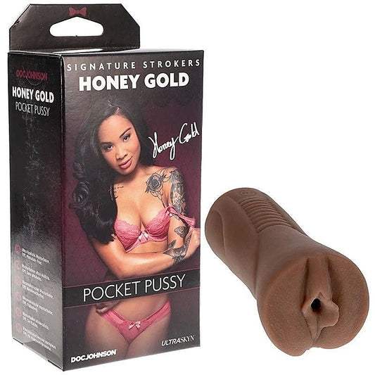 Honey Gold UltraSkyn Pocket Pussy by Doc Johnson - Masturbators and Strokers