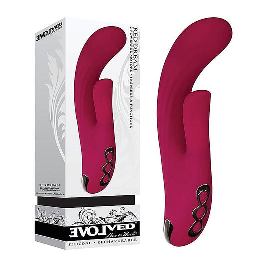 Red Dream Silicone Vibrator by Evolved - Rabbit Vibrators
