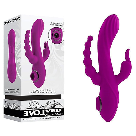Fourgasm Silicone Vibrator by Evolved - Rabbit Vibrators