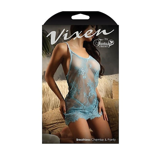 Vixen Breathless Lace Chemise & Panty by Fantasy Lingerie - Babydolls and Chemises