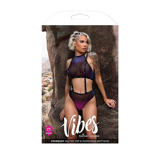Vibes Plur Holographic Bralette Set by Fantasy Lingerie - Bras and Bra Sets