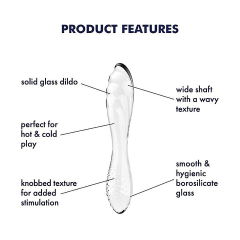 Dazzling Crystal 1 G Spot Glass Dildo by Satisfyer - Glass Sex Toys