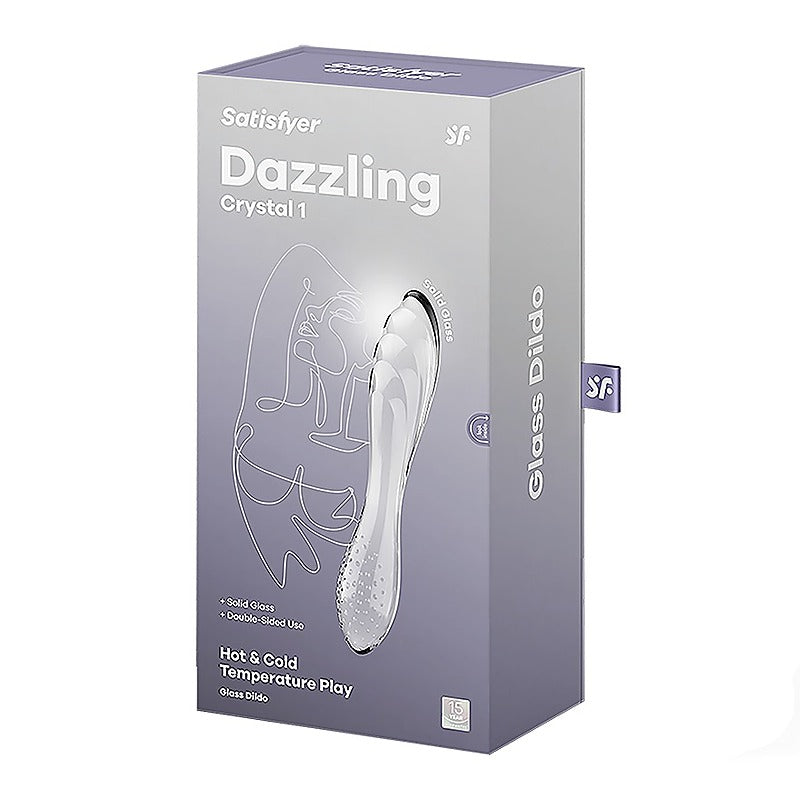 Dazzling Crystal 1 G Spot Glass Dildo by Satisfyer - Glass Sex Toys