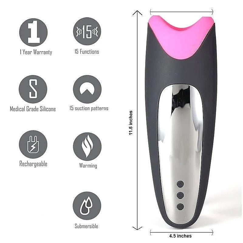 Maia Toys Piper Heating Vibrating Masturbator with Warming Function - Masturbators and Strokers