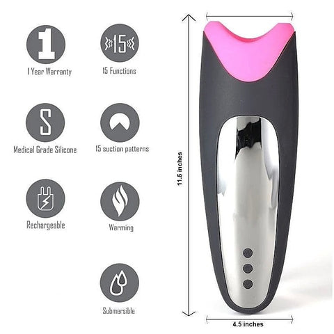 Maia Toys Piper Heating Vibrating Masturbator with Warming Function - Masturbators and Strokers