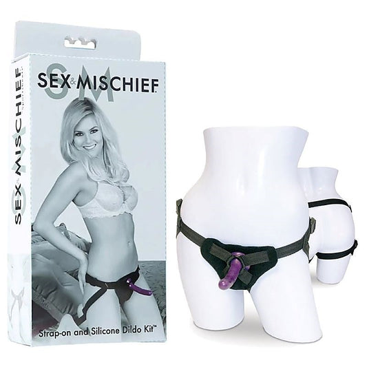 S&M Strap-On & Silicone Dildo Set by Sportsheets - Strap On Sextoys