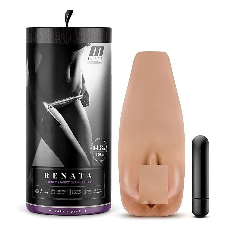 Renata M Elite Soft and Wet Vibrating Stroker - Masturbators and Strokers