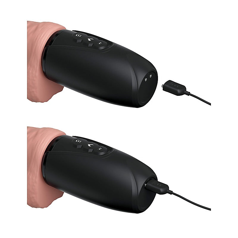 King Cock Plus 6.5 Inch 3D Thrusting Vibrating Cock - Vibrating Dildos