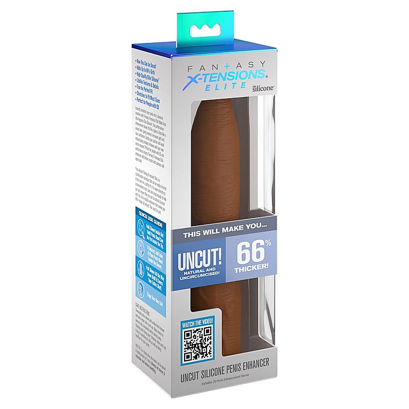 Fantasy X-Tensions Elite Uncut Silicone Penis Enhancer - Penis Sleeves and Extenders