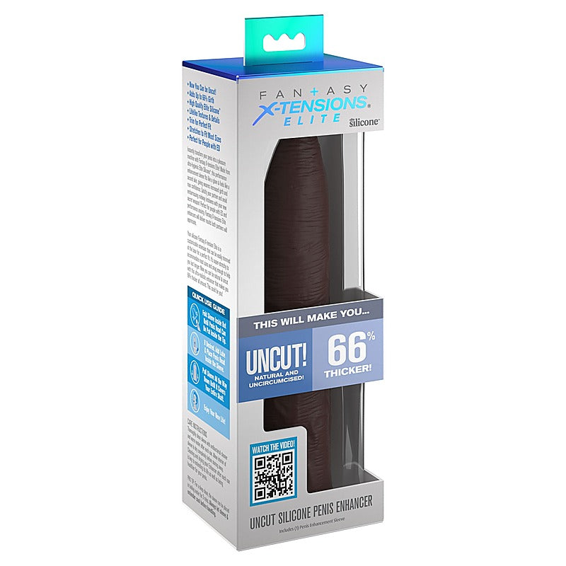 Fantasy X-Tensions Elite Uncut Silicone Penis Enhancer - Penis Sleeves and Extenders