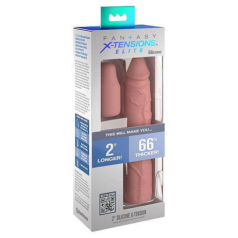 Fantasy X-Tensions Elite 2 Inch Silicone Cock Extension - Penis Sleeves and Extenders