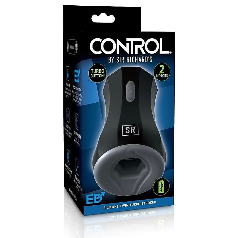 Sir Richards Silicone Twin Turbo Vibrating Male Stroker - Masturbators and Strokers