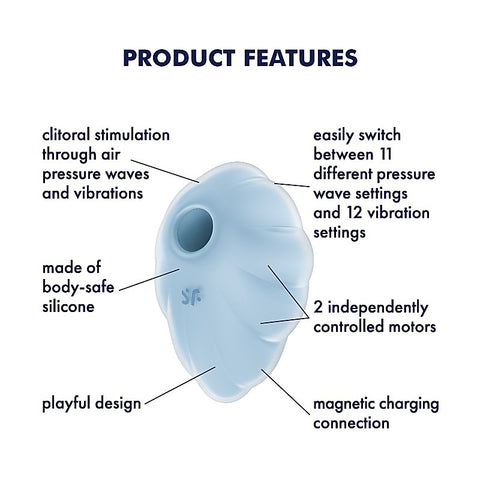 Cloud Dancer Air Pulse Clitoral Vibrator by Satisfyer - Clit Ticklers and Pulsators