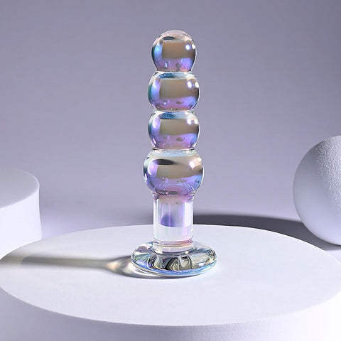 Pleasure Jewels Beads Glass Anal Plug by Evolved - Glass Sex Toys