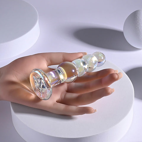 Pleasure Jewels Beads Glass Anal Plug by Evolved - Glass Sex Toys