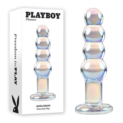 Pleasure Jewels Beads Glass Anal Plug by Evolved - Glass Sex Toys