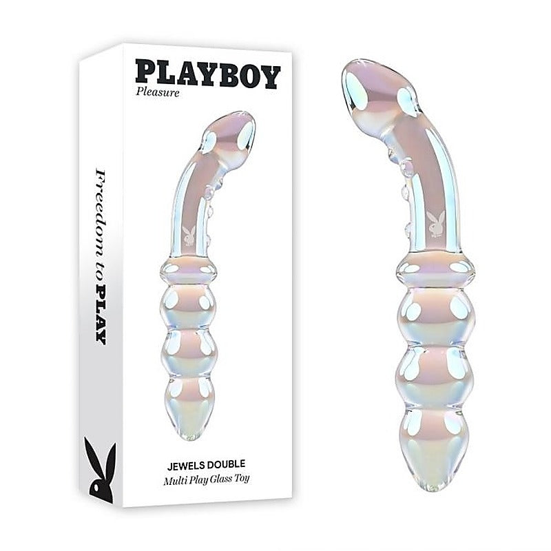 Playboy Pleasure Jewels Double Ended Glass Dildo by Evolved - Glass Sex Toys